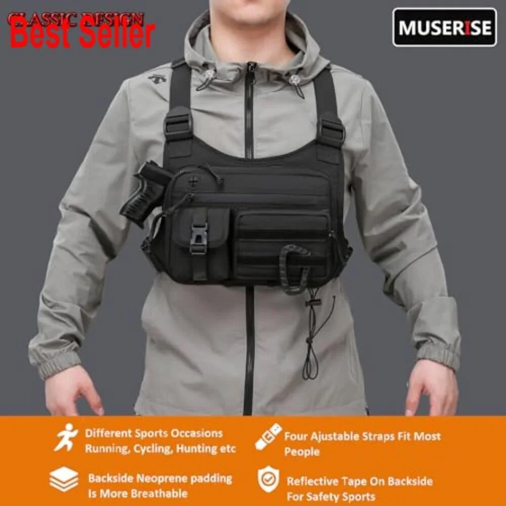 Tactical Chest Bag Rig For Running Cycling Sports Polyester